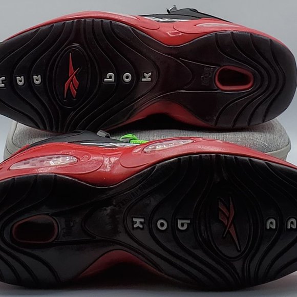 Reebok Question Mid Iverson Men's Size 9.5 W/Laces Black/Red G57551 New - Picture 7 of 9